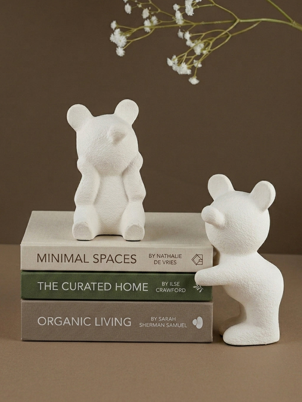 White Bear-Shaped Bookends