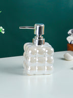 White Glossy Cloud-Inspired Ceramic Soap Dispenser