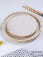Speckled Beige Ceramic Dinner Set – Set of 18