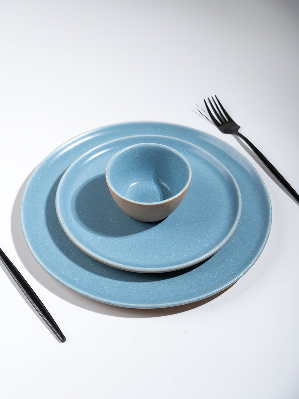 Sky Blue & Sand Ceramic Dinner Set of 20