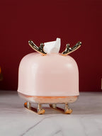 Pink Tissue Holder with Butterfly Accent