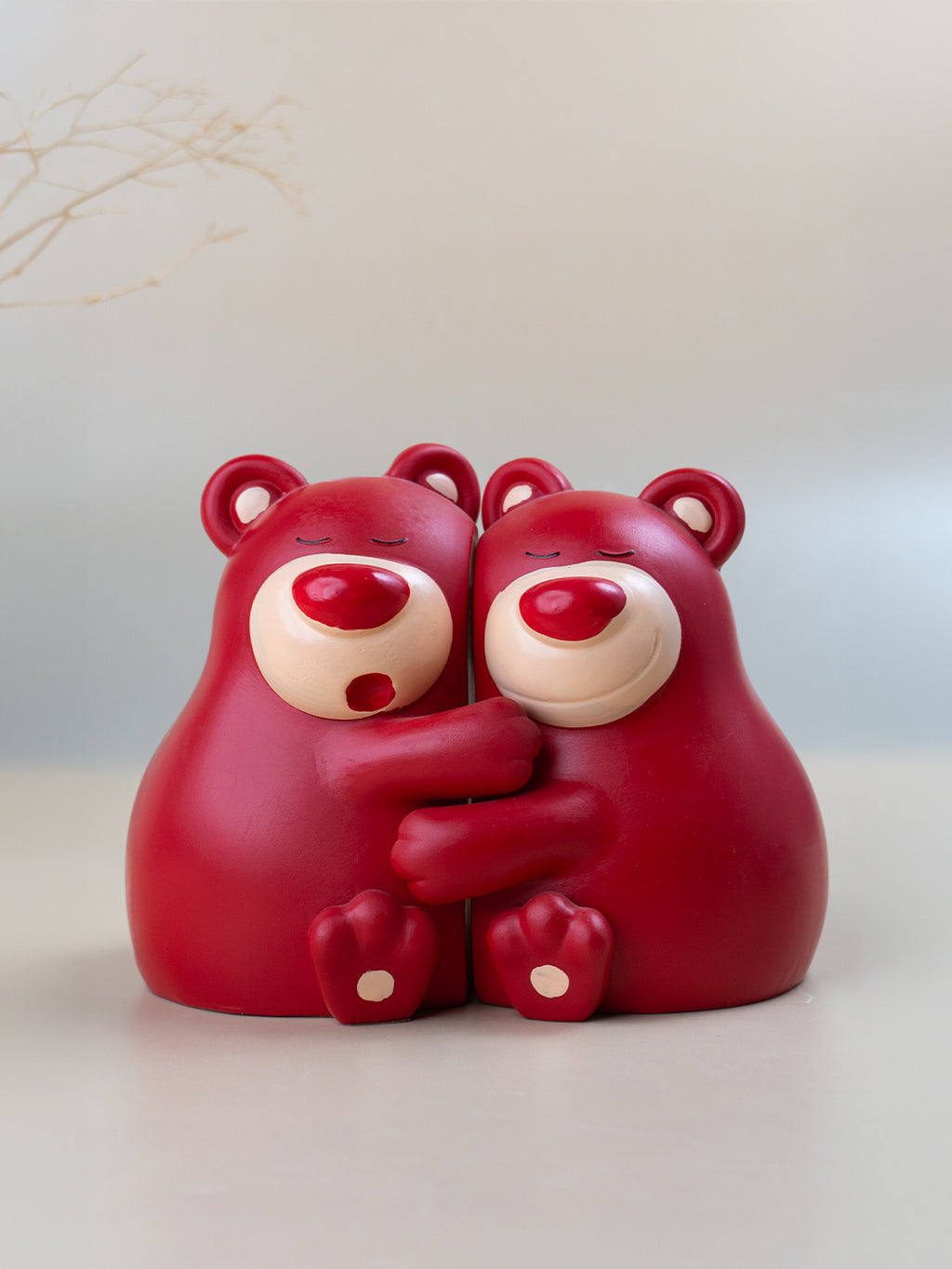 Adorable Red Bear Hug Bookends