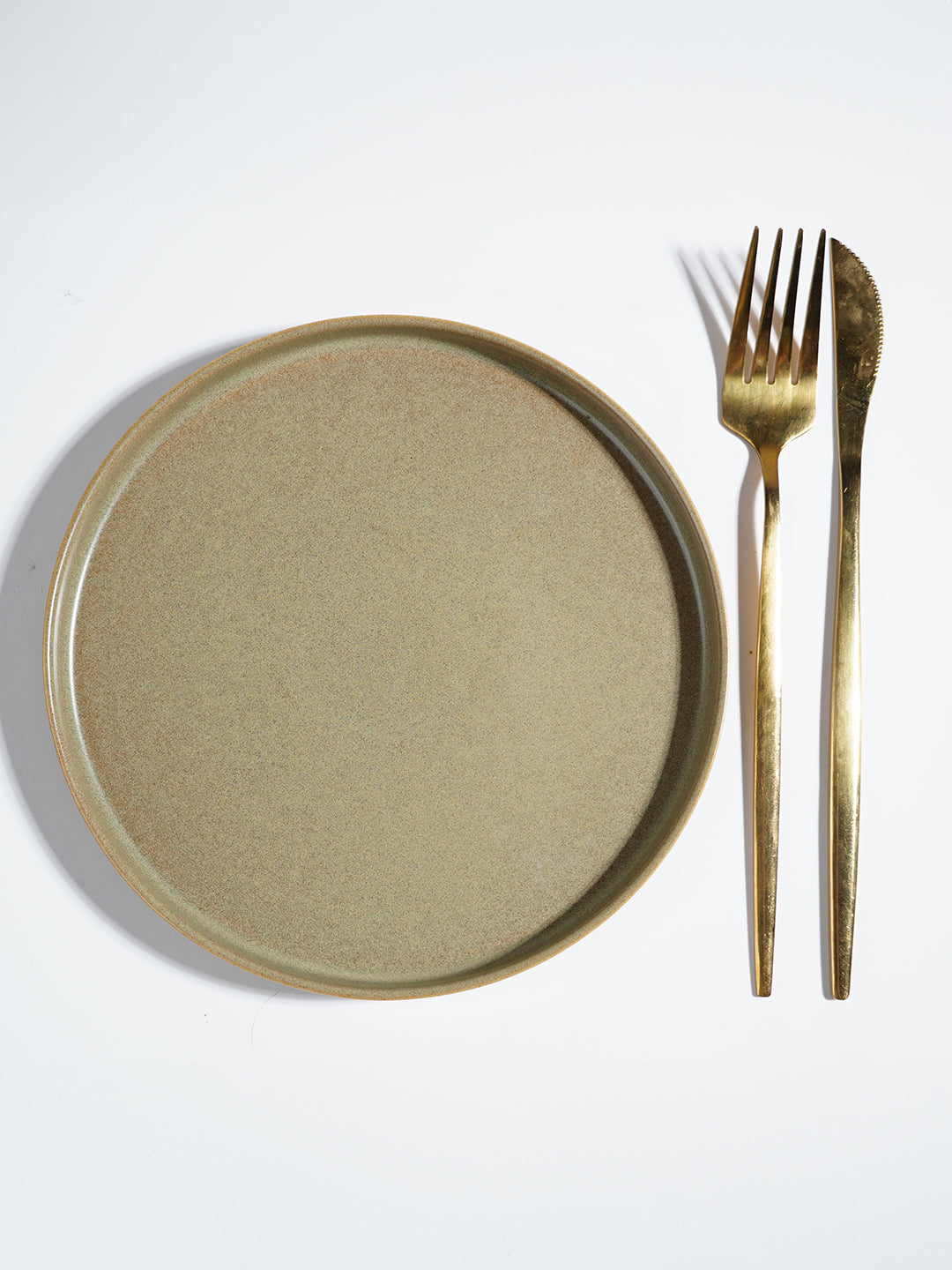 Modern Rustic Olive Green Ceramic Dinner Set of 25