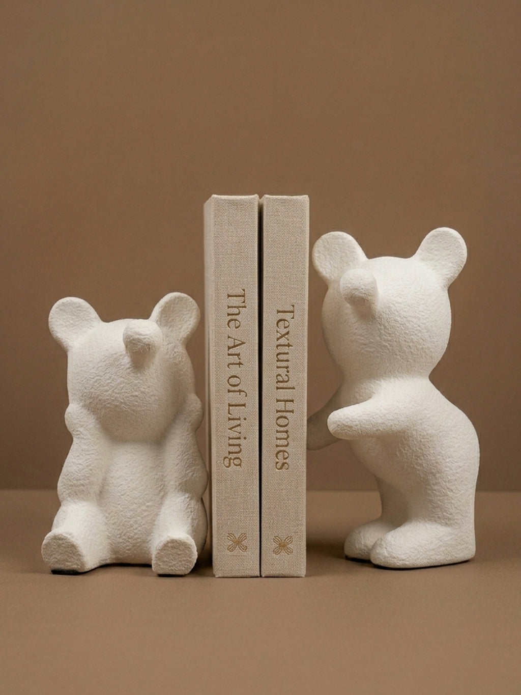 White Bear-Shaped Bookends