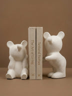 White Bear-Shaped Bookends
