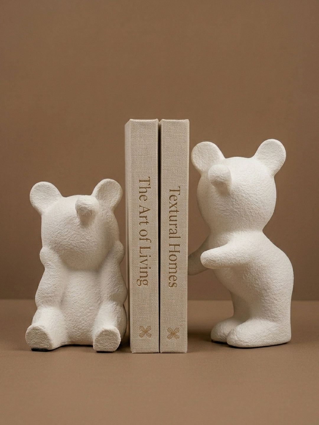White Bear-Shaped Bookends