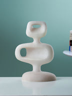 White Marble-Finish Abstract Hollow Sculpture