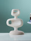 White Marble-Finish Abstract Hollow Sculpture