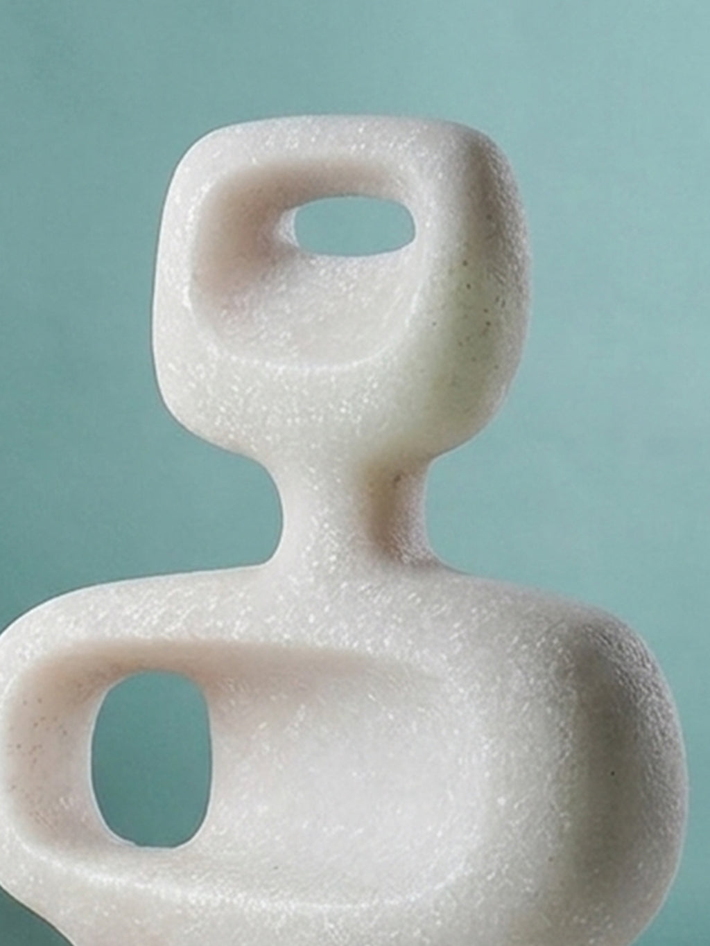 White Marble-Finish Abstract Hollow Sculpture