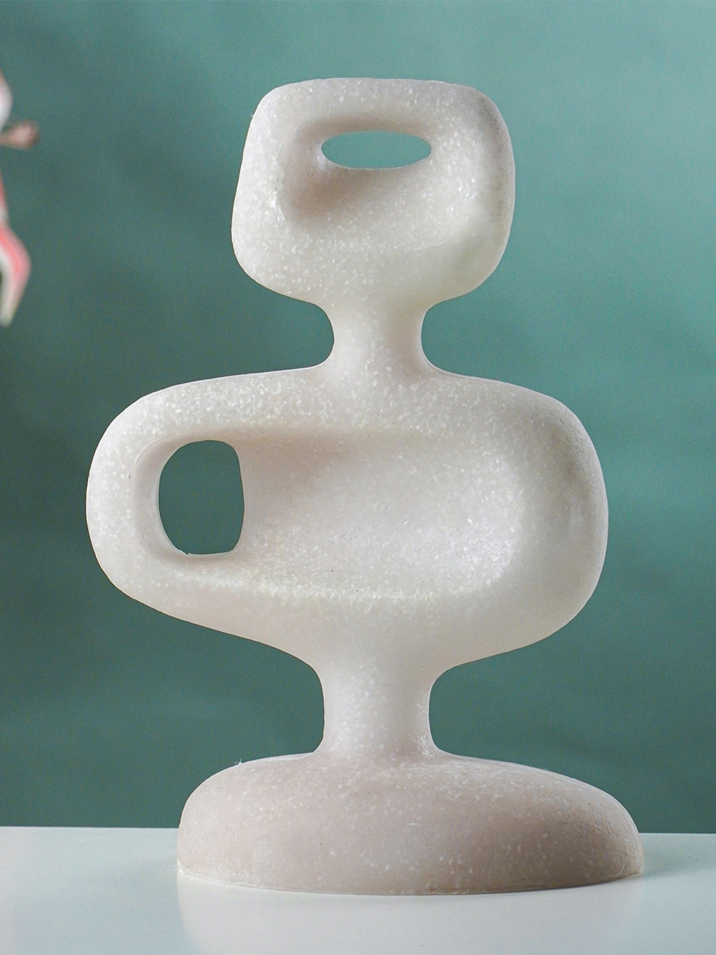 White Marble-Finish Abstract Hollow Sculpture