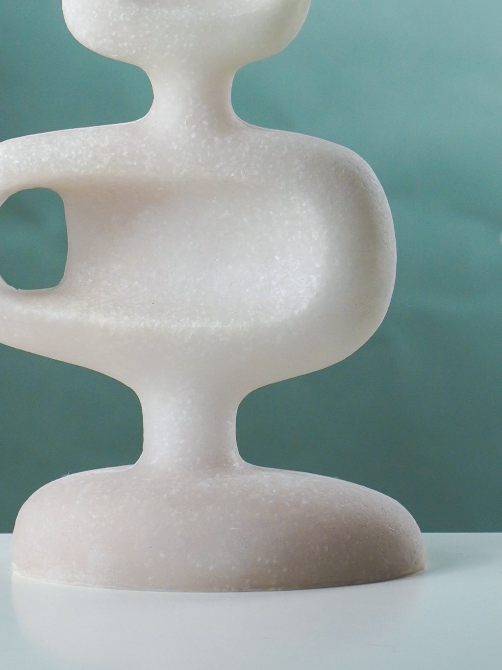 White Marble-Finish Abstract Hollow Sculpture