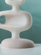 White Marble-Finish Abstract Hollow Sculpture
