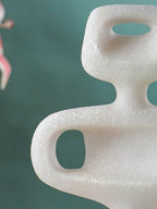 White Marble-Finish Abstract Hollow Sculpture