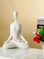 White Marble-Finish Meditative Yoga Figurine