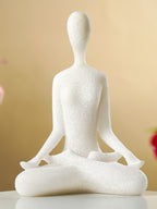 White Marble-Finish Meditative Yoga Figurine