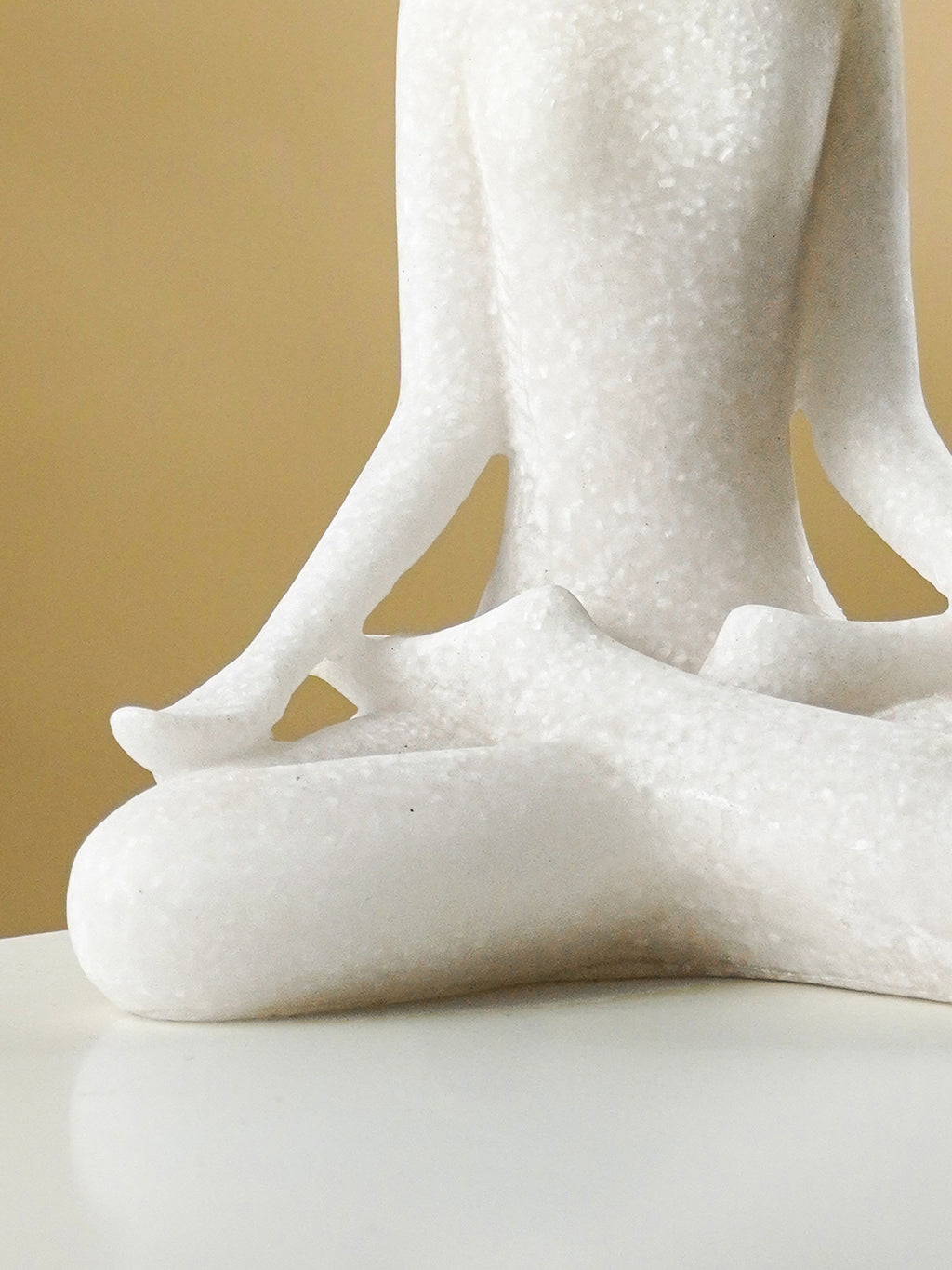 White Marble-Finish Meditative Yoga Figurine