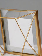 Gold Geometric Glass Photo Frame - Modern Design