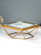 Gold Geometric Glass Photo Frame - Modern Design