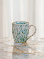Speckled White and Green Ceramic Mug