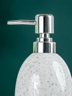 White and Gray Speckled Ceramic Soap Dispenser
