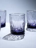 Amethyst Purple Wavy Textured Drinking Glasses - Set of 6