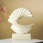 White Spiral Motion Sculpture Marble Finish