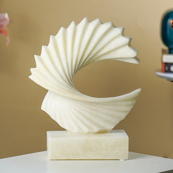 White Spiral Motion Sculpture Marble Finish
