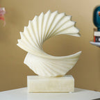 White Spiral Motion Sculpture Marble Finish