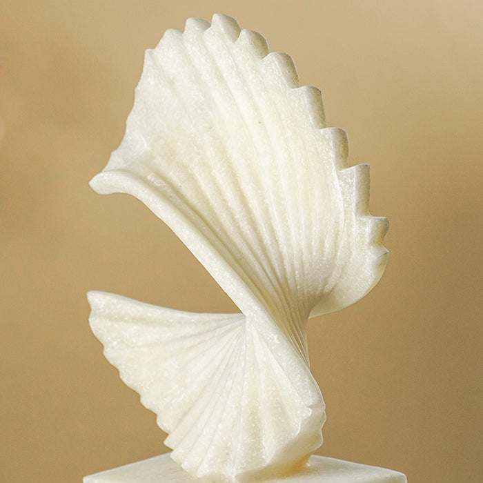 White Spiral Motion Sculpture Marble Finish