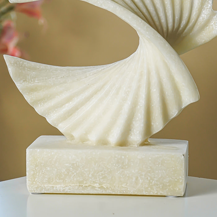 White Spiral Motion Sculpture Marble Finish