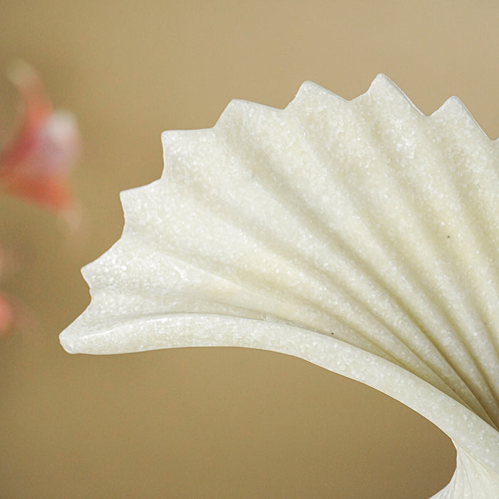 White Spiral Motion Sculpture Marble Finish