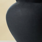 Matte Black Decorative Vase with wide Rim Design