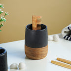 Matte Black Speckled Ceramic Bathroom Set of 4