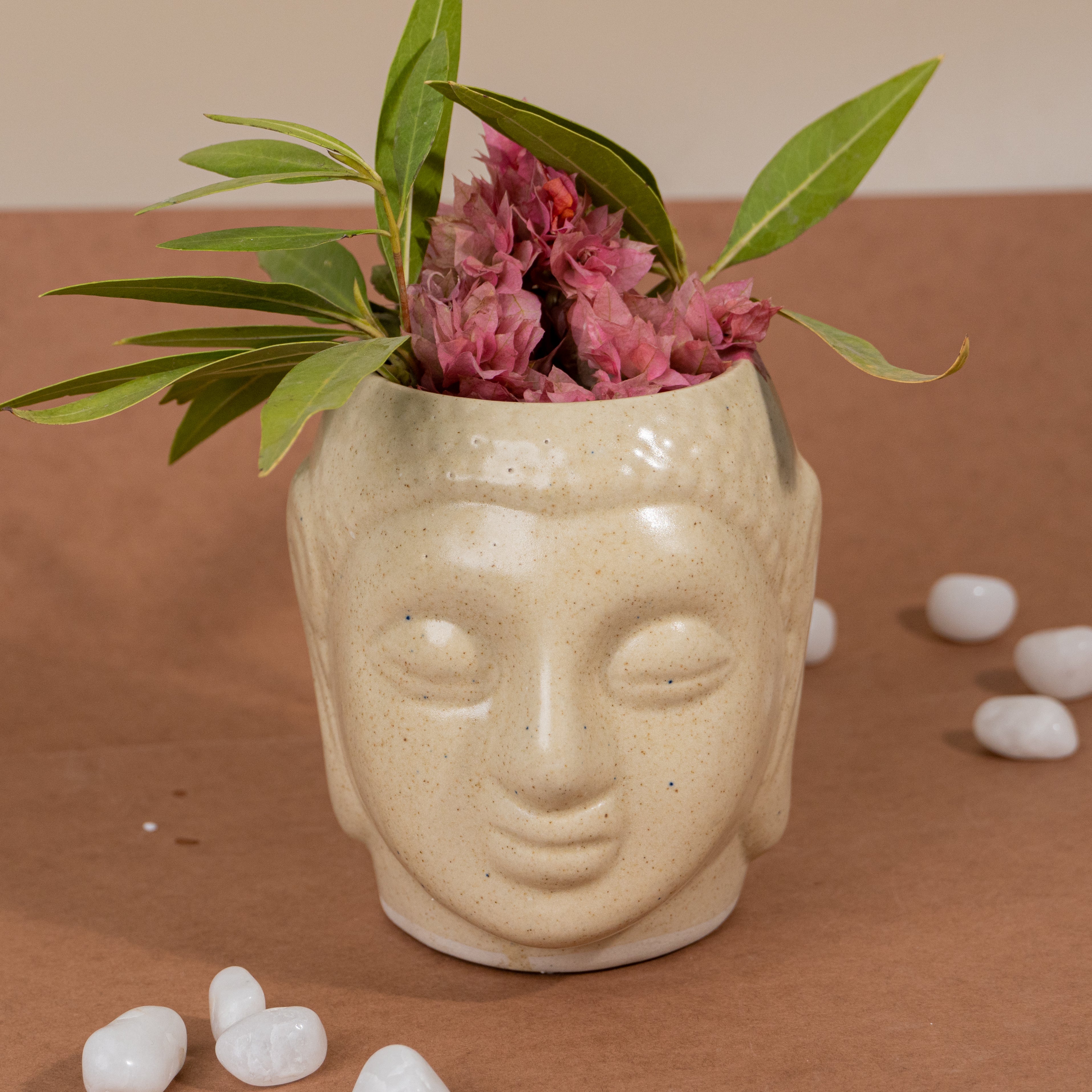 Beige Ceramic Buddha Planter