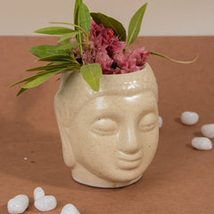 Beige Ceramic Buddha Planter