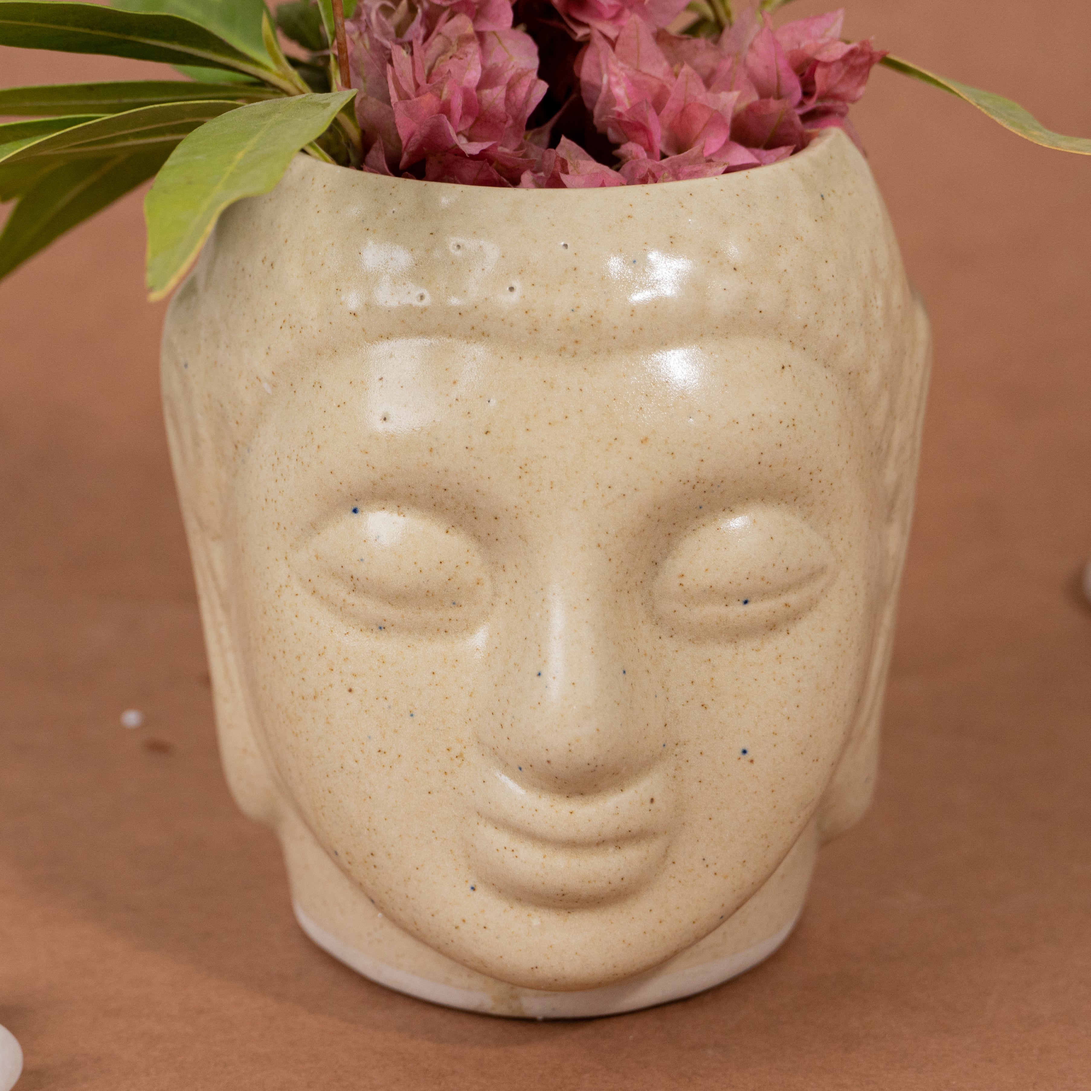 Beige Ceramic Buddha Planter