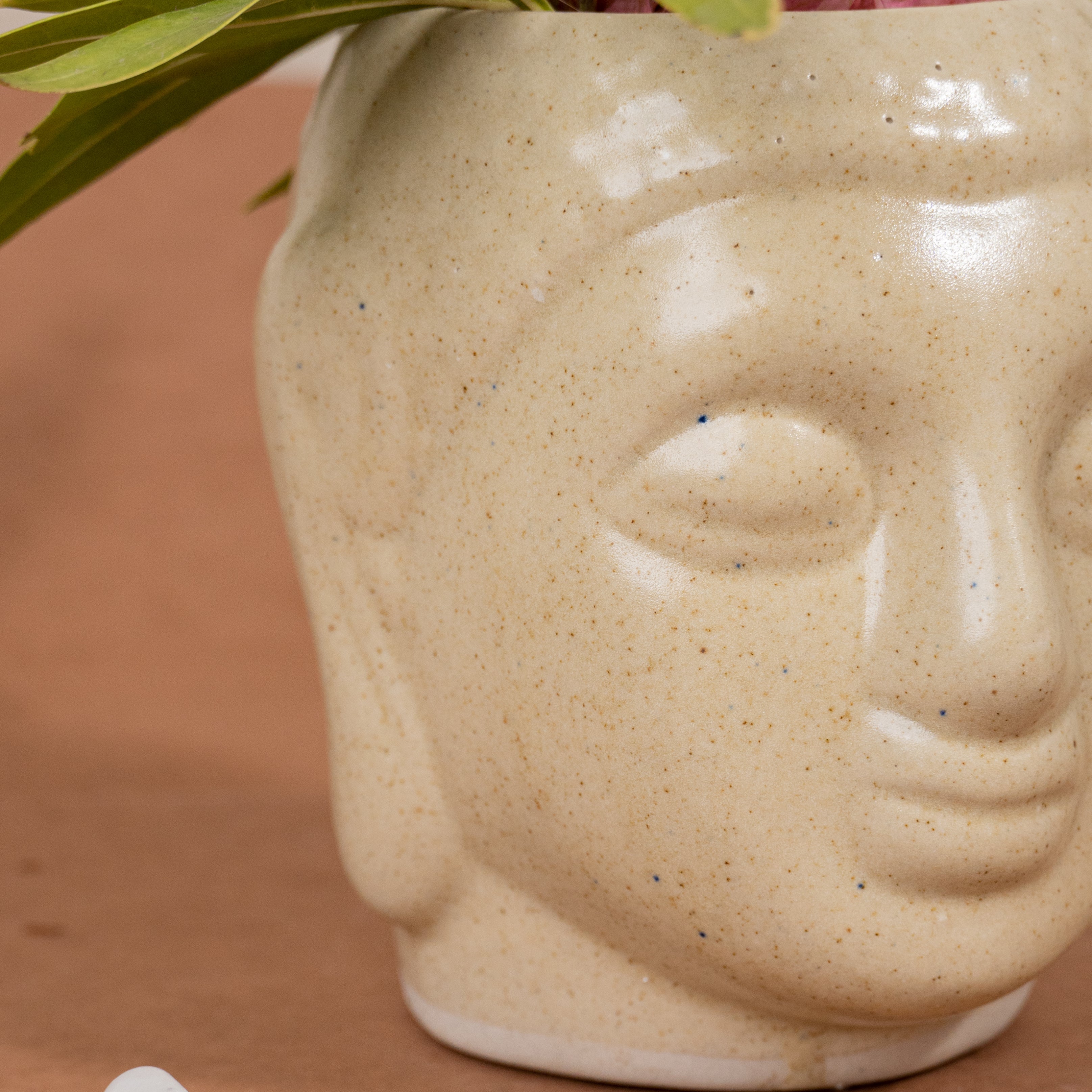 Beige Ceramic Buddha Planter