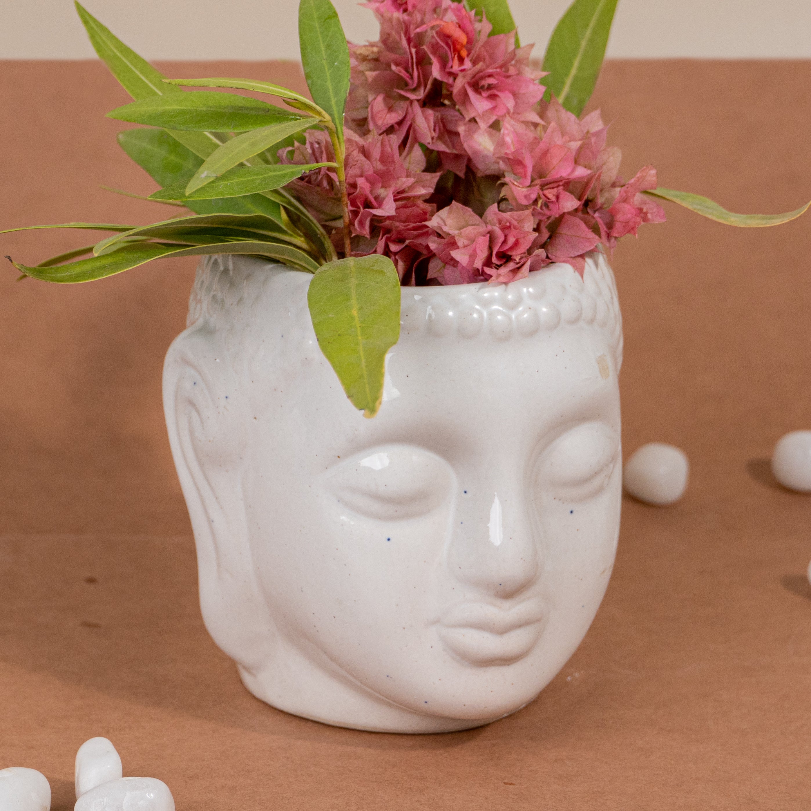 White Ceramic Buddha Planter