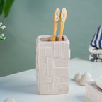 Beige Textured Ceramic Bathroom Set of 3