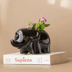 Black Baby Elephant Planter