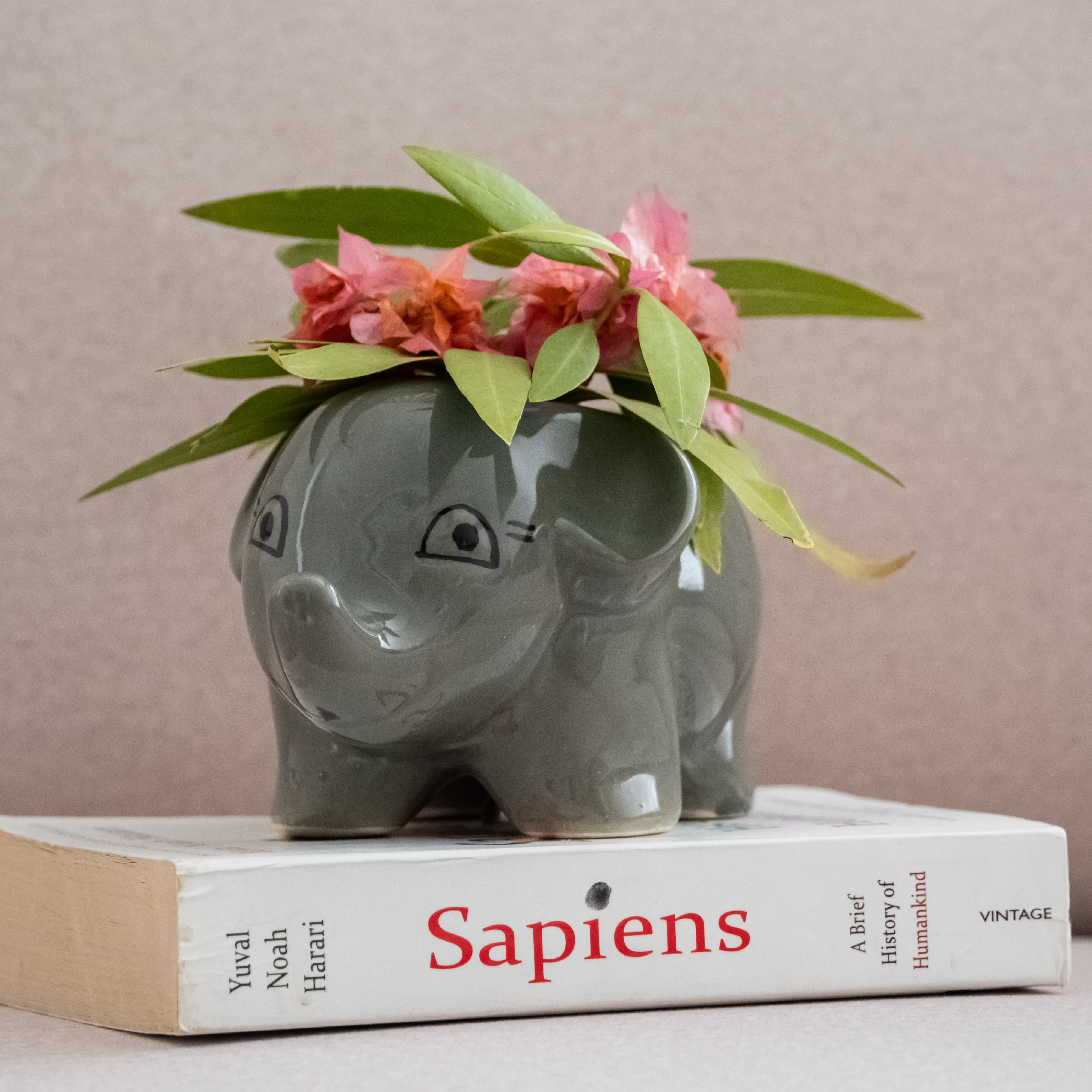 Grey Baby Elephant Planter