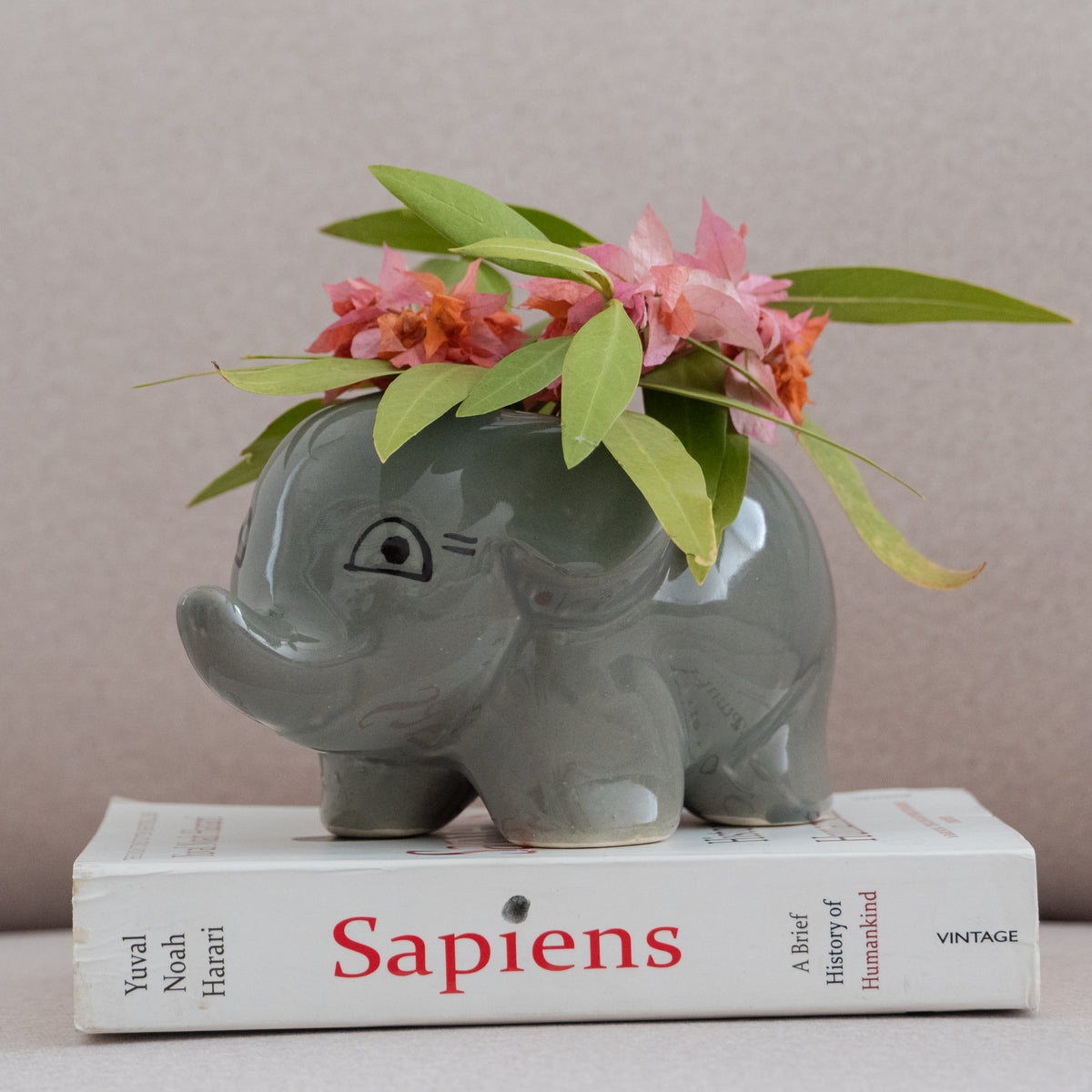 Grey Baby Elephant Planter