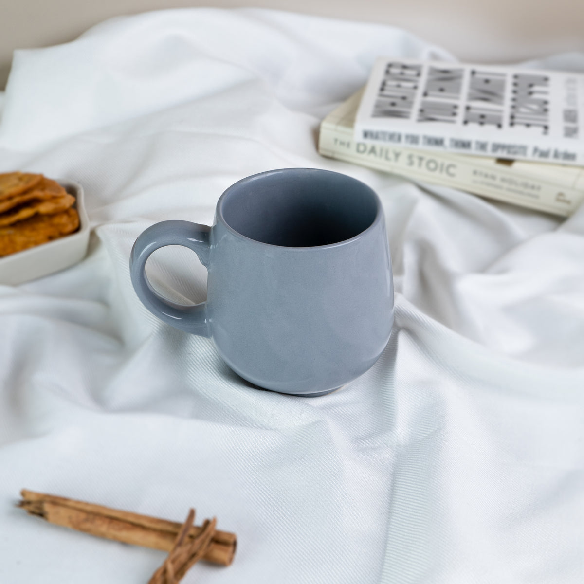 Solid Grey Ceramic Teacup