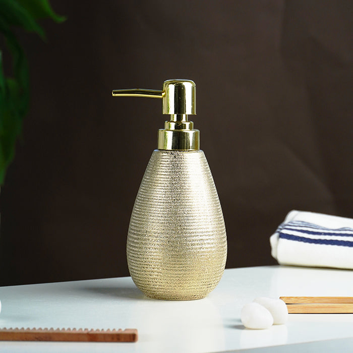 Gold Textured Ceramic Soap Dispenser Main image