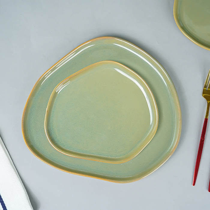 Sage Green with Organic Rim Detailing Dinner Set of 2 pcs