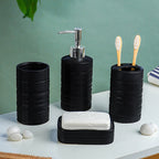 Matte Black Ceramic Bathroom Set of 4