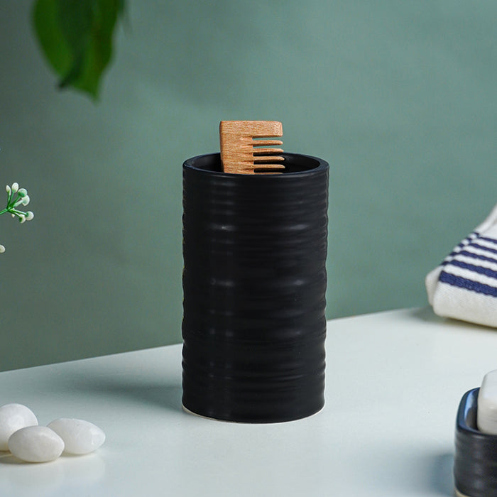 Matte Black Ceramic Bathroom Set of 4