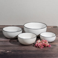 3 Black + 1 Free Brown Ceramic Serving Bowl