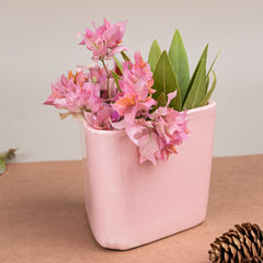 Pink Ceramic Triangle Planter