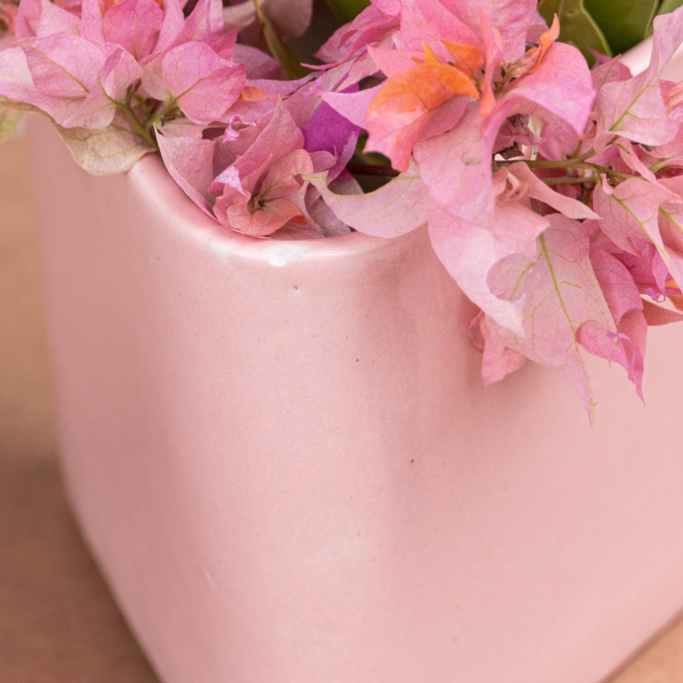 Pink Ceramic Triangle Planter